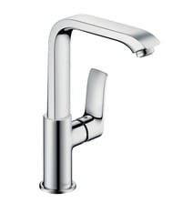 Смеситель Hansgrohe Metris 31087 для умывальника с высоким поворотным изливом, донным клапаном