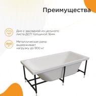 Ванна акриловая Радомир ПРОВАНС (1700х900) белая, с каркасом 1-01-0-0-1-187