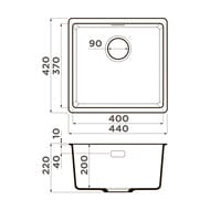����� Omoikiri KATA 44-U BL (440�420�217) ����������� ������, ������ 4993403