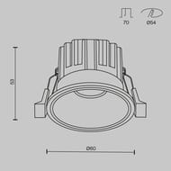 ������������ ���������� Maytoni Round (�����) DL058-7W4K-BS, 4000K, 7��, 60�, IP20, ������