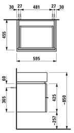 Тумба под умывальник Laufen CASE Living city 4.0118.1.075.463.1 (595х457х455) 1 ящик, белый матовый