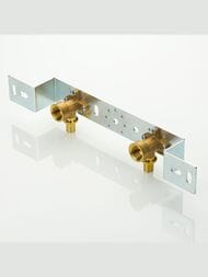 Водорозетка VALTEC аксиальная, 16(2,2)х1/2"В двойная на планке,латунь, VTm.424.G.001604