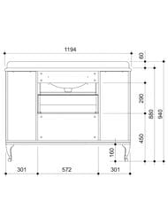 ����� ��� ���������� Caprigo ������� 120 noce 1194�940�599 ��� ���������� 11616-026