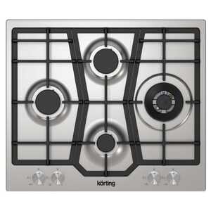 Газовая варочная панель Korting HG 631 CTX (590х510) 4 конфорки (1 вок), нерж. сталь