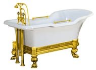 Ванна MIGLIORE IMPERO 180x87 на лафете  МЕАНДР , слив-перелив/ручки золото 26342