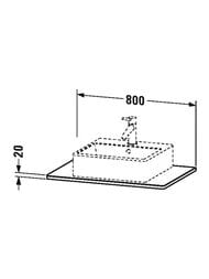 ���������� Duravit XSquare 800�550�20 1 �����, ������ ������, ������������ ���� XS061D07777