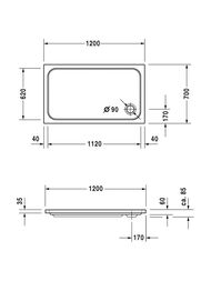 ������ ��������� Duravit D-Code 1200�700 � �������������� ��������� 720094000000001