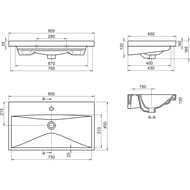 ���������� ��������� BelBagno (800�450�165) ��������, ����� BB-0322-80-LVB
