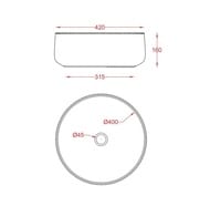 Раковина ArtCeram Cognac (420х420х160) накладная, без перелива, круглая, celeste COL001 65 00