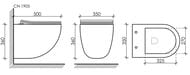 %Унитаз подвесной Ceramicanova Mono 500х360х350 безободковый, сиденье микролифт, крепеж, CN1905