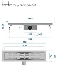   toHit Tray 400x100x75-95 , . , c , .  TH10-014001