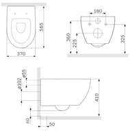 Унитаз подвесной AM.PM Awe 370х565х410 C111700WH безободковый FlashClean без сиденья