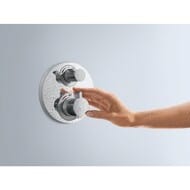 Смеситель Hansgrohe Ecostat S 15757 термостатический, с запорным вентилем, внешняя часть, хром