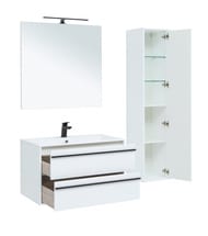 Тумба под умывальник Aquanet Lino 90 890х533х495 подвесная, 2 ящика, цвет: белый матовый 253904