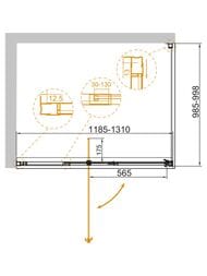 ������� ������ CEZARES VARIANTE (1185-1310x985-998x1950) AH-1-120/130-100-C-Cr ������ �����./����
