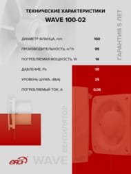 ���������� ERA WAVE D100 ���������, 100 �3/�, 25 ��, ���.����, �����, WAVE 100-02