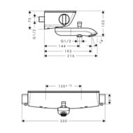 Смеситель Hansgrohe Ecostat Select 13141000 для ванны/душа, термостатический, хром
