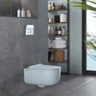 Унитаз подвесной Berges EGO XL 540х360х330 безободковый, сиденье с микролифтом, голубой мат. 083229