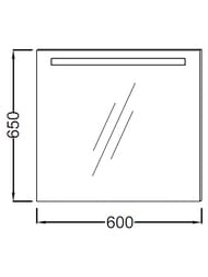 Зеркало Jacob Delafon PARALLEL EB1411 (600х30х650) антипар, подсветка, инфракрасный выключатель