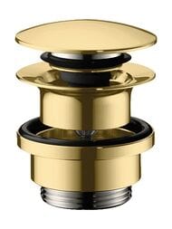 Hansgrohe Слив Push-open для раковины и биде, латунь, полированное золото 50100990 — миниатюра 1