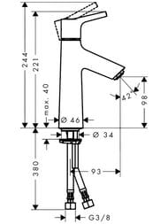 Смеситель Hansgrohe Talis S 72023000 для раковины, однорыч., CoolStart, без сливного гарнитура,хром — изображение 2