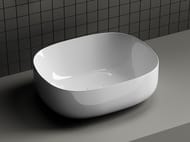 Раковина накладная Ceramicanova Element 460х350х155 овальная, без перелива, белый CN6018