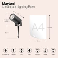 ����������� ���������� Maytoni Bern (����) O050FL-L15GF3K, 3000K 15�� IP 65, ������