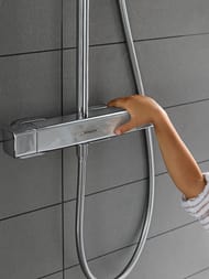 Душевая система Hansgrohe Croma E 280 Showerpipe 27660000 с термостатом, для душа, EcoSmart, хром — изображение 5