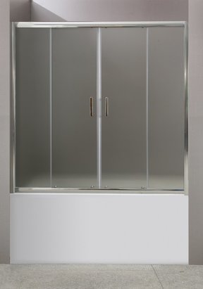 Шторка на ванну BELBAGNO UNO (1700х1450) UNO-VF-2-170/145-P-Cr стекло матовое/профиль хром