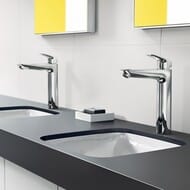 Смеситель Hansgrohe Logis 71090000 для умывальника, высокий фиксированный излив, донный клапан,хром