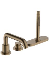 Смеситель Hansgrohe Tecturis S на борт ванны, на 3 отверстия, шлифованная бронза 73447140 — миниатюра 1