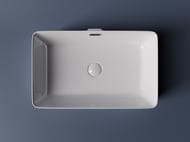 Раковина накладная Ceramicanova Element 600х380х140 прямоугольная, перелив, цвет: белый CN5025