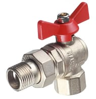 Кран угловой с американкой 1"ВН VALTEC BASE красная бабочка VT.228.N.06