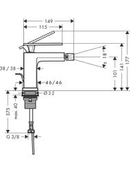 Смеситель Hansgrohe Tecturis E для биде, хром 73200000 — изображение 2