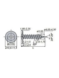 Саморез ШСММ прессшайба Zn 4,2х16 (1000 шт.) цинк, КР.015051 — изображение 4