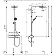 ������� ������� Hansgrohe Pulsify Showerpipe 260 1jet � ����������� ������ ������� 24220670