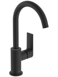 Смеситель для раковины Hansgrohe Rebris E 72576670 однозахватный, донный клапан, матовый черный — миниатюра 1