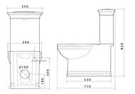 Унитаз-компакт Caprigo Armonia 390х720х800 белый, без сиденья, выпуск в стену, с арматурой 5813