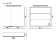 ���������� ���� SANCOS Hilton Z800 (800x148�740) LED ���������, �������, ����. ��������, ����: �����