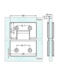����� Hinge Ntx Glass-glass 180 chrome out 208948