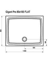 Душевой мраморный поддон RAVAK Galaxy Gigant Pro Flat 100x80 (1000х800x30) белый