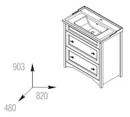 ����� ��� �������� Caprigo ������� 80 ��������� 820�903�480 2 �����, ����: ������� 33924-TP812