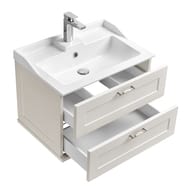 Тумба под раковину AQUATON Леон 65 1A187001LBPS0 (650х436х447) подвесная, 2 ящика, дуб белый