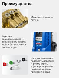 Мойка высокого давления ЗУБР АВД-П240 3300 Вт, 240 Атм, 600 л/ч, пистолет МИГ-280, самовсасывание