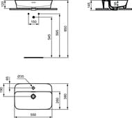 ���������� IPALYSS Ideal Standard (550�380�145) ����� ��� ���������, �������, ���� slategrey E2077V5