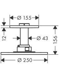 Верхний душ Axor ShowerSolutions 35297000 250мм, потолочный, 2jet,2 типа струи, соединение, хром — изображение 4