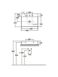 Раковина Globo T-EDGE (600х470х120) подвесная/накладная, с отверстием, белая B6R65BI — изображение 2