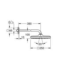 ������� ��� Grohe Tempesta CUBE 26682000 250��, 1 ����� �����, ��������� ��������� 380 ��, ����