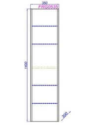 Пенал Aqwella Fargo 350х1400х300мм, подвесной, 1 дверца, цвет: дуб балтийский FRG0535DB