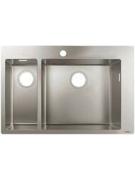 Мойка из нержавеющей стали Hansgrohe S71 43309800 (755х500) врезная, отверс.под смес., сталь — миниатюра 1